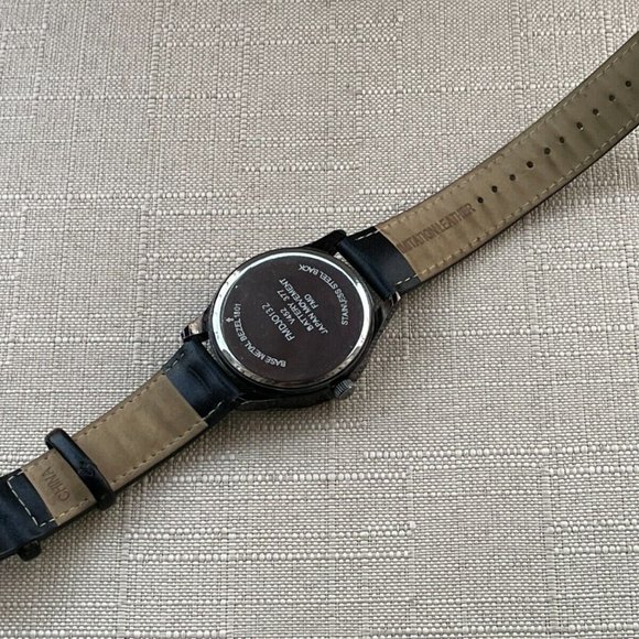 FMD Men Wristwatch Black Leather Band Analog Quartz Watch - Picture 9 of 11